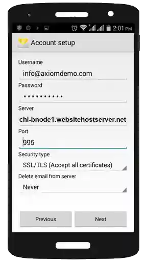 mobile email setup
