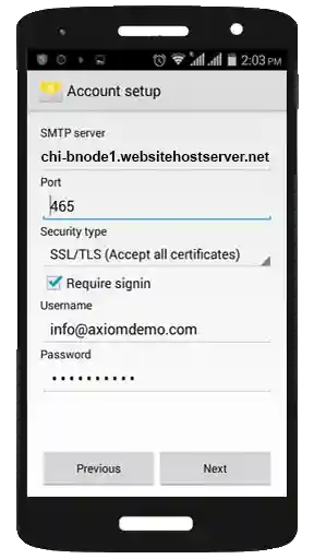 mobile email setup